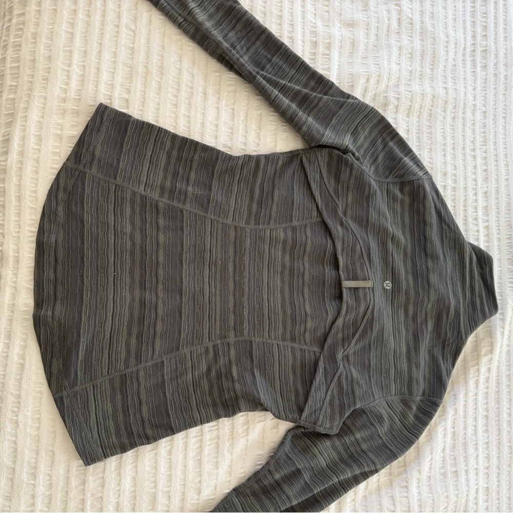 lululemon athletica Gray Striped Hoodie